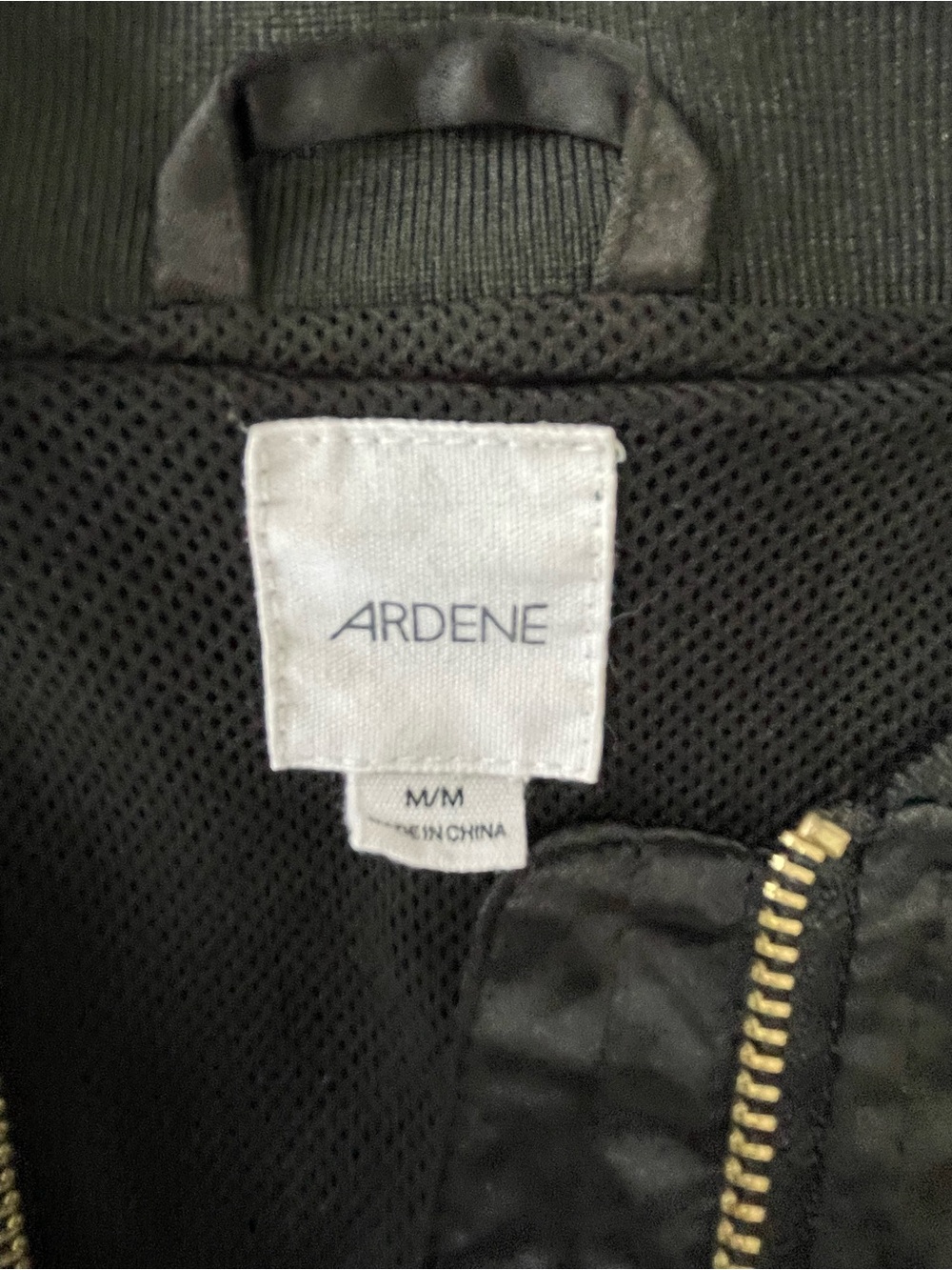 Ardene Black Bomber Jacket with Gold Zipper Y2K Indie Médium - Picture 4 of 9